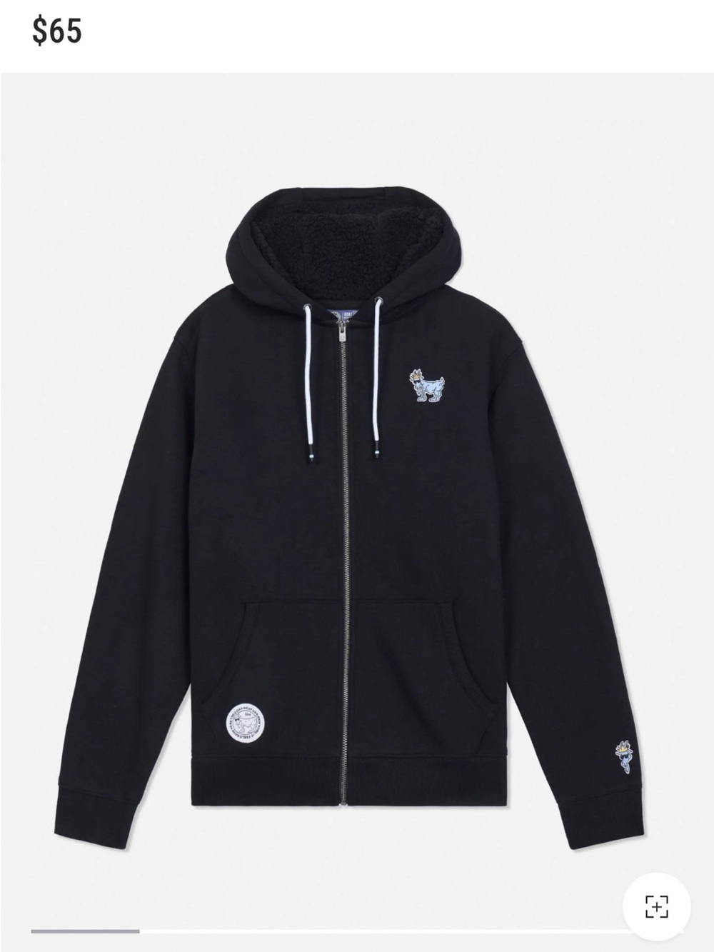 Kids' Goat USA OG Sherpa-Lined Full-Zip Hooded Sweatshirt Youth Small